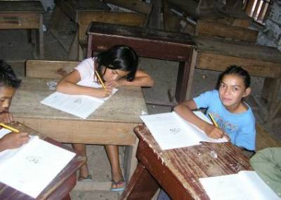 Girls in their local school